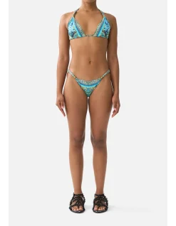 BALL TRIM TRI BIKINI SET W THICK NECK TIE