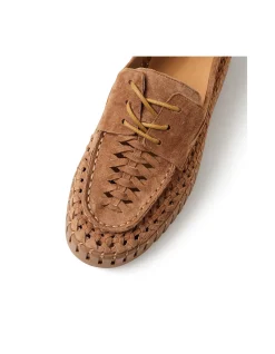 Balsa Woven Suede Platform Loafers