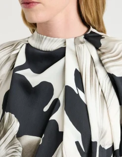 BAROQUE HAMMERED SATIN BLOUSE