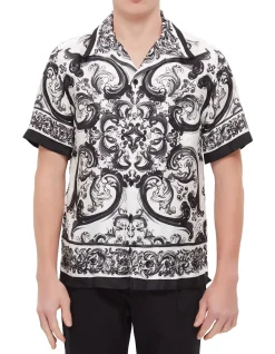 Baroque Print Short Sleeve Shirt