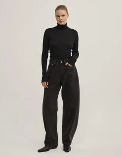 Barrel Leg High Waist Wide Leg Jeans