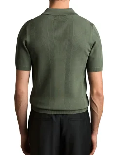 BART HALF ZIP TEXTURED KNITTED POLO