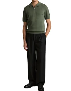 BART HALF ZIP TEXTURED KNITTED POLO
