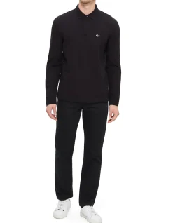 Basics Embroidery Logo Long Sleeve Polo