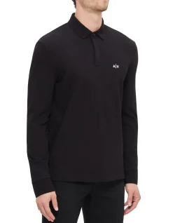 Basics Embroidery Logo Long Sleeve Polo
