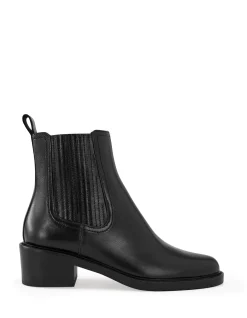 Baylee Black Leather Ankle Boot