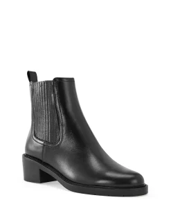 Baylee Black Leather Ankle Boot
