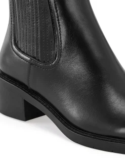 Baylee Black Leather Ankle Boot