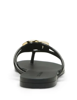 Beachwear Gold Logo Strap Thong Sandals