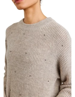 Beaded Crew Neck Knit