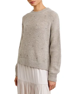 Beaded Crew Neck Knit