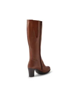 Beautrix Nut Burnish Leather Knee High Boots