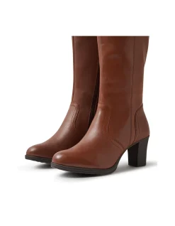 Beautrix Nut Burnish Leather Knee High Boots