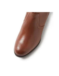 Beautrix Nut Burnish Leather Knee High Boots