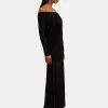 BELINDA BARDOT NECK DRAPED MAXI DRESS
