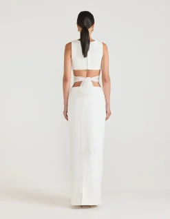 Bellina Mesh Waist Cut Out Maxi Dress
