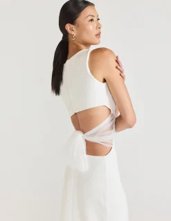 Bellina Mesh Waist Cut Out Maxi Dress