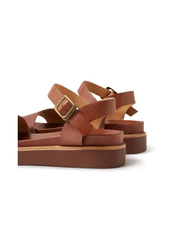 Benjo Walnut Leather Sandals