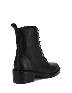 Benny Black Pebble Leather Ankle Boot