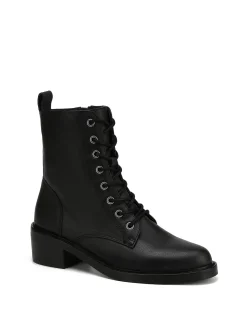 Benny Black Pebble Leather Ankle Boot