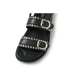 Berina Studded Buckle Leather Sandals