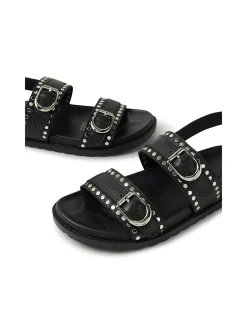 Berina Studded Buckle Leather Sandals