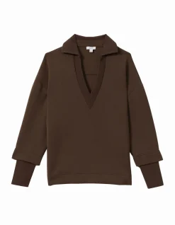 Bernie Relaxed V-Neck Polo Sweatshirt