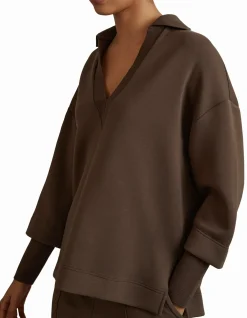 Bernie Relaxed V-Neck Polo Sweatshirt