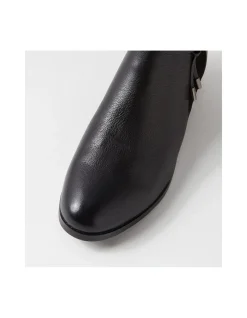 Bessi Black Leather Suede Ankle Boots