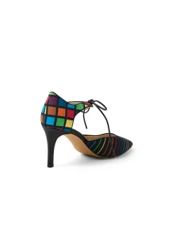 Betina Rainbow Stripe Lace Up Pumps