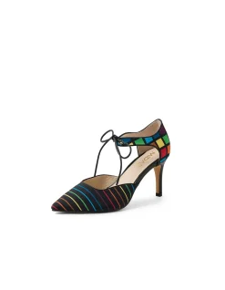 Betina Rainbow Stripe Lace Up Pumps