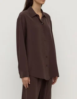 Betty Silk Long Sleeve Shirt Ganache