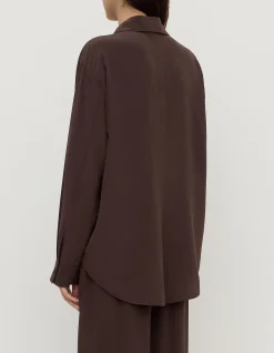 Betty Silk Long Sleeve Shirt Ganache