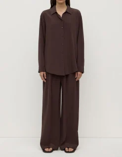 Betty Silk Long Sleeve Shirt Ganache