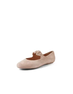 Beuller Ruched Strap Suede Ballet Flats