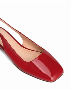 BEV Deep Red Patent Leather Slingback