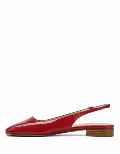 BEV Deep Red Patent Leather Slingback