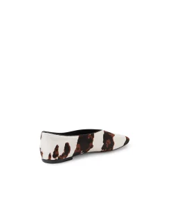 Bevira Cow Print Leather Ballet Flats