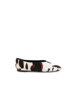 Bevira Cow Print Leather Ballet Flats