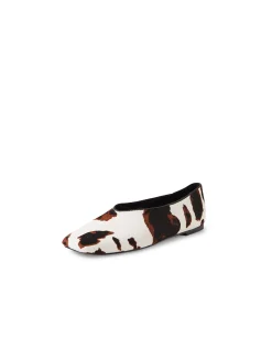 Bevira Cow Print Leather Ballet Flats