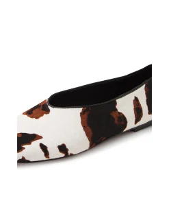 Bevira Cow Print Leather Ballet Flats
