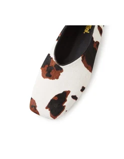 Bevira Cow Print Leather Ballet Flats