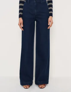 BEX SUPER STRETCH HIGH RISE WIDE LEG JEANS TROUSER POCKET