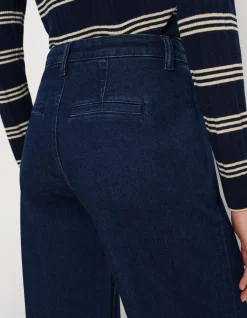 BEX SUPER STRETCH HIGH RISE WIDE LEG JEANS TROUSER POCKET