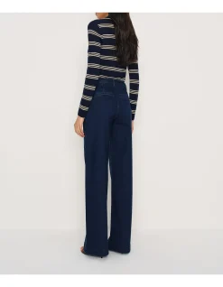 BEX SUPER STRETCH HIGH RISE WIDE LEG JEANS TROUSER POCKET