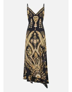 BIAS SLIP DRESS WITH FRILL HEM