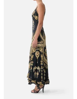 BIAS SLIP DRESS WITH FRILL HEM