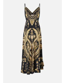 BIAS SLIP DRESS WITH FRILL HEM