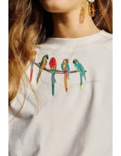 BIRDS ON BRANCH SHOULDER PADS TANK TOP