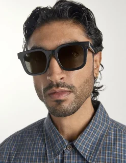 BKK BLACK SUNGLASSES POLARISED GREY LENS